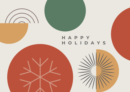 Winter Holidays Greeting On Abstract Pattern Postcard A5 – шаблон для дизайна