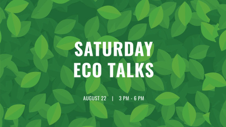Ontwerpsjabloon van FB event cover van eco event aankondiging op green leaves patroon