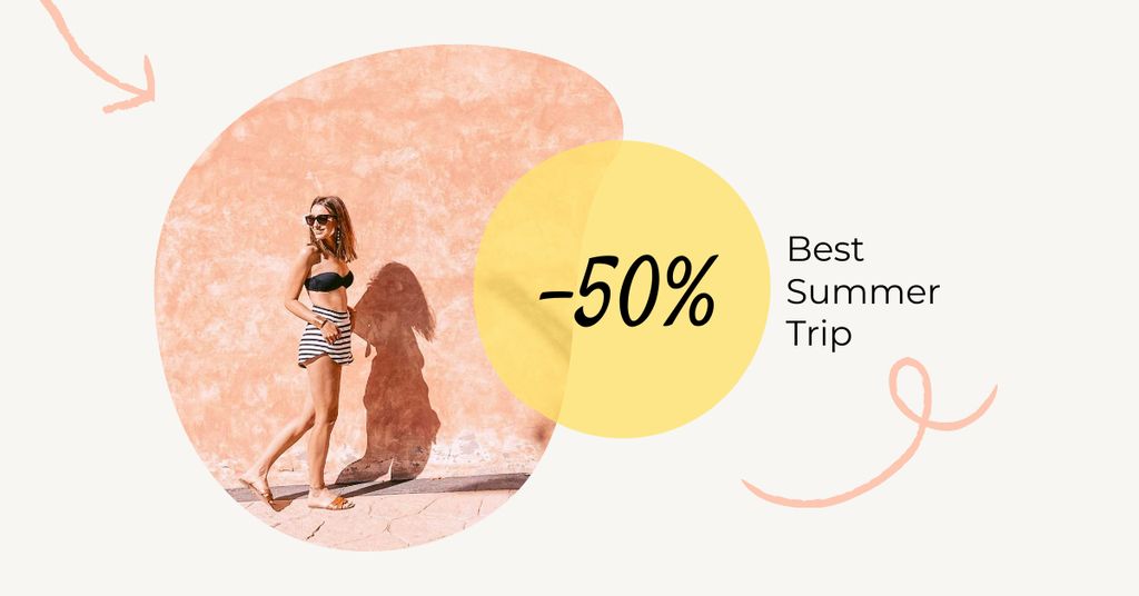 Stylish Girl in Summer clothes Facebook AD Design Template