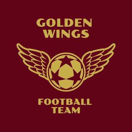 Football Team Emblem with Ball and Wings Logo Design Template