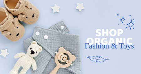 Organic Fashion and Toys áruház hirdetése Facebook AD tervezősablon