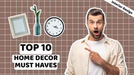 Template di design Top Home Decor Must Haves Brown Youtube Thumbnail