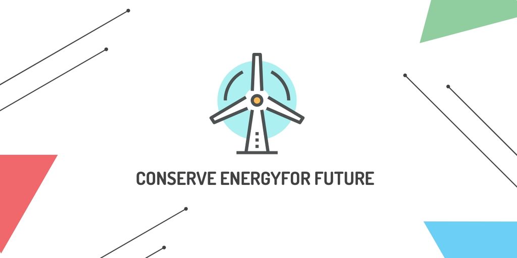 Conserve Energy Wind Turbine Icon Image Tasarım Şablonu