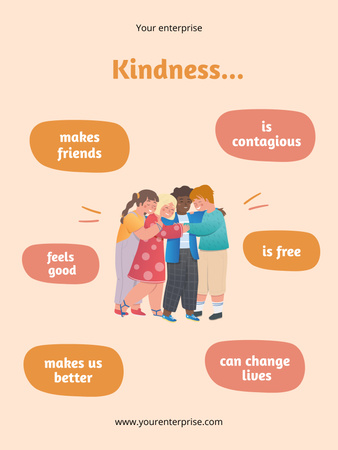 Motivation Phrases of Being Kind to People Poster 36x48inデザインテンプレート