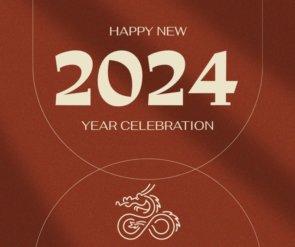New Year Greeting with Dragon Facebook Πρότυπο σχεδίασης