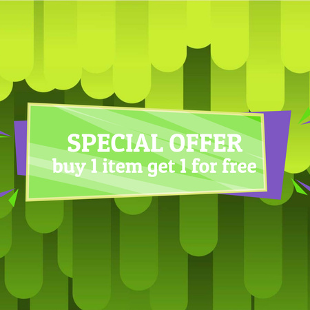 Special Offer Ad with Green moving lines Animated Post Modelo de Design