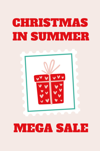 Mega Sale For Christmas In Summer With Present Flyer 4x6in tervezősablon