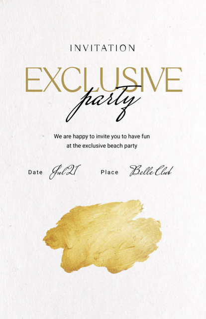 Designvorlage Exclusive Party Announcement für Invitation 5.5x8.5in