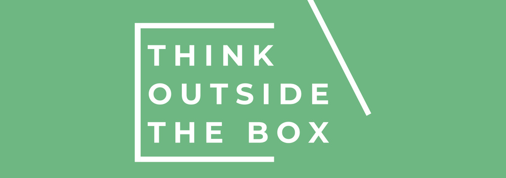 Think outside the box quote on green pattern Tumblr Design Template
