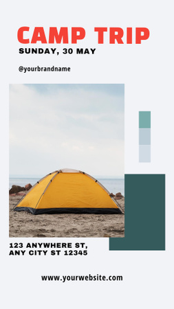 Designvorlage Camping-Inspiration mit Zelt für Instagram Story