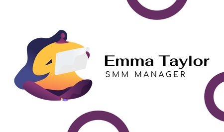 Ontwerpsjabloon van Business card van SMM Manager Services Offer