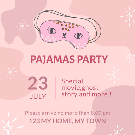 Sweet Pinky Pajamas Party  Instagram Design Template
