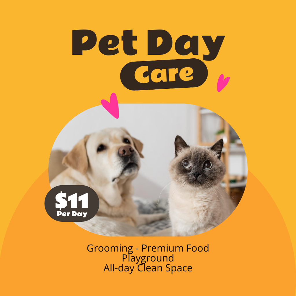 Pet Care Day Announcement Instagramデザインテンプレート