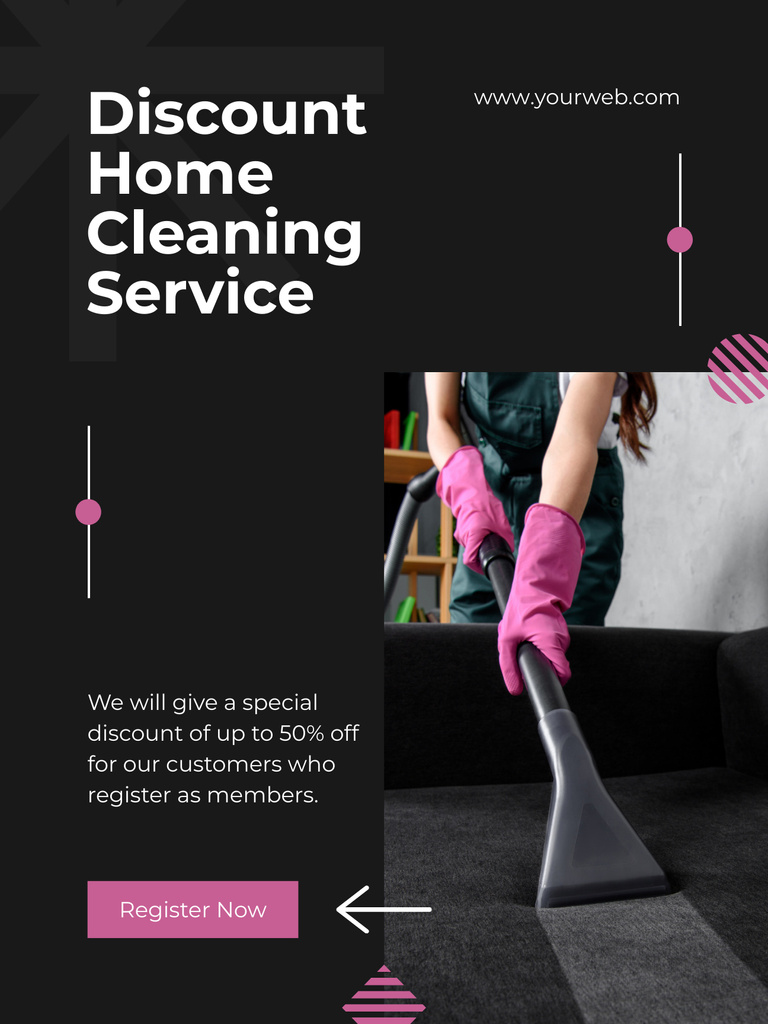 Best Home Cleaning Services with Discount Poster US Design Template