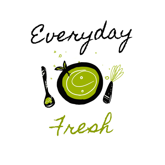 Fresh Meal Every Day in Grocery Store Animated Logo Tasarım Şablonu