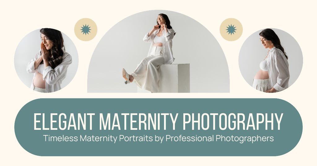 Elegant Maternity Portraits from Professional Photographer Facebook AD Design Template