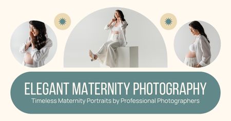 Retratos elegantes de maternidade feitos por fotógrafo profissional Facebook AD Modelo de Design