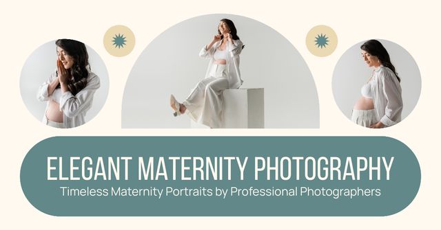 Elegant Maternity Portraits from Professional Photographer Facebook AD tervezősablon