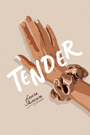 Skincare Ad with Tender Woman's Hand Pinterest Tasarım Şablonu
