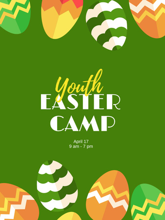 Youth Easter Camp Ad Poster US Design Template