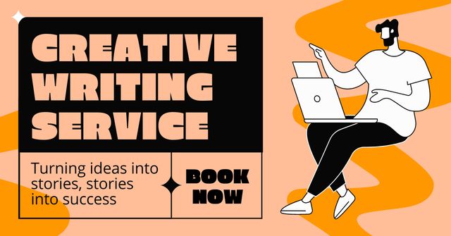 Modèle de visuel Original Storytelling And Content Writing Service With Booking - Facebook AD