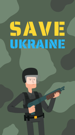 Ukrainian Soldier on War Instagram Video Story Design Template