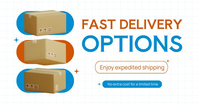 Modèle de visuel Enjoy Fast Shipping Options - Facebook AD