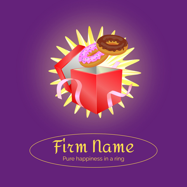 Tasty Donuts Shop Promotion with Memorable Tagline Animated Logo – шаблон для дизайна