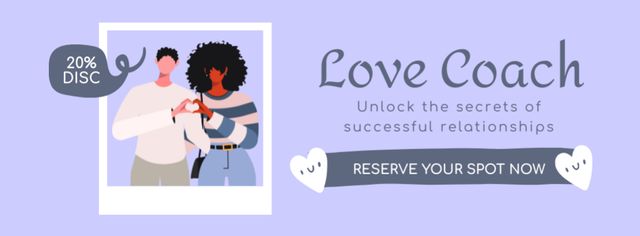 Designvorlage Personal Coaching for Your Unique Love Journey für Facebook cover