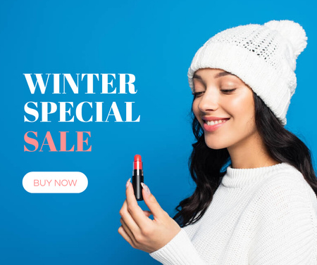 Winter Beauty Products Sale Announcement Facebook Modelo de Design