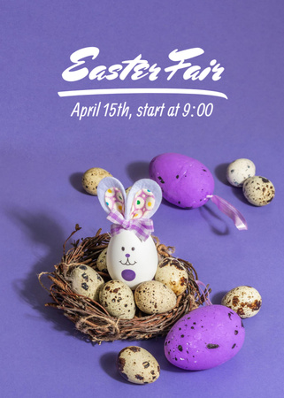 Spring Easter Fair with Festive Eggs Flayer Design Template