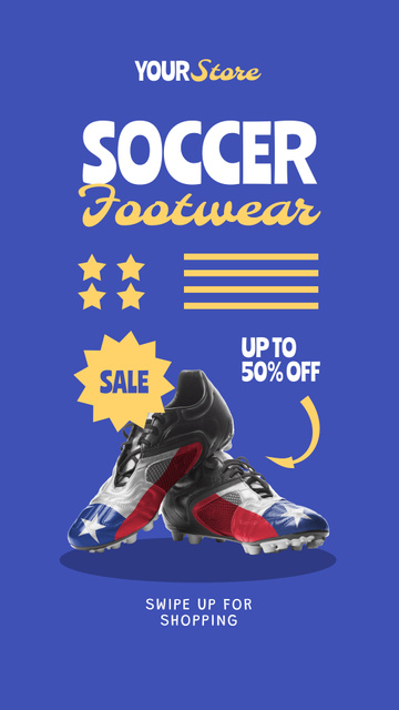 Ontwerpsjabloon van Instagram Story van Soccer Footwear Sale Offer
