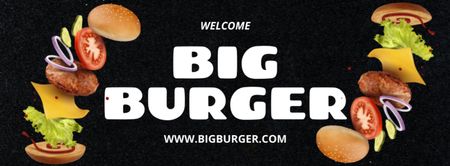 Big Burger Sale Offer Facebook cover Design Template