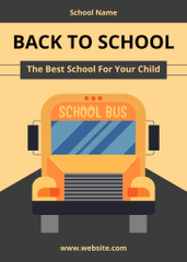 Back to School Offer with Illustration of Bus