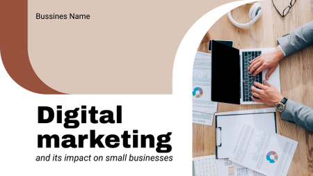 Estratégia de Marketing Digital para Pequenas Empresas Presentation Wide Modelo de Design