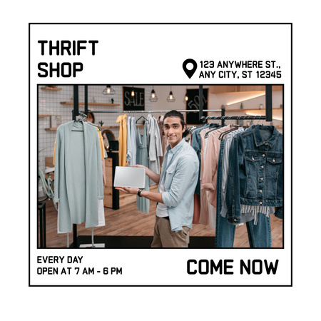 Thrift shop collection minimal Instagram AD Design Template