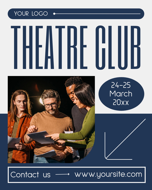 Invitation to Theater Club Instagram Post Vertical – шаблон для дизайна