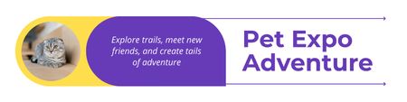Pet Expo Announcement on Purple Layout Twitter Design Template