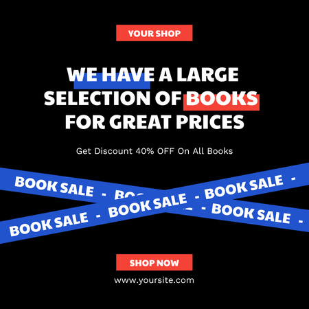 Book Discount with Great Prices Instagram Design Template
