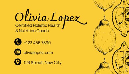 Accredited Holistic Health Specialist And Nutrition Coach Service Business Card US Design Template