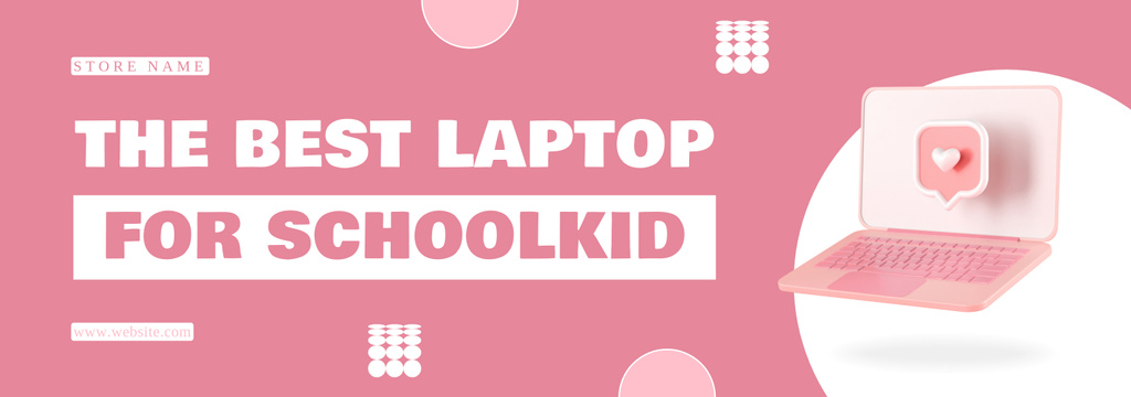 Designvorlage Best Laptops for Schoolchildren on Pink für Tumblr