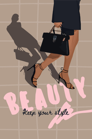 Beauty Inspiration with Elegant Woman Pinterest Design Template