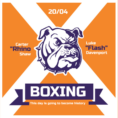 Boxing match Announcement with Angry Dog Instagram Design Template