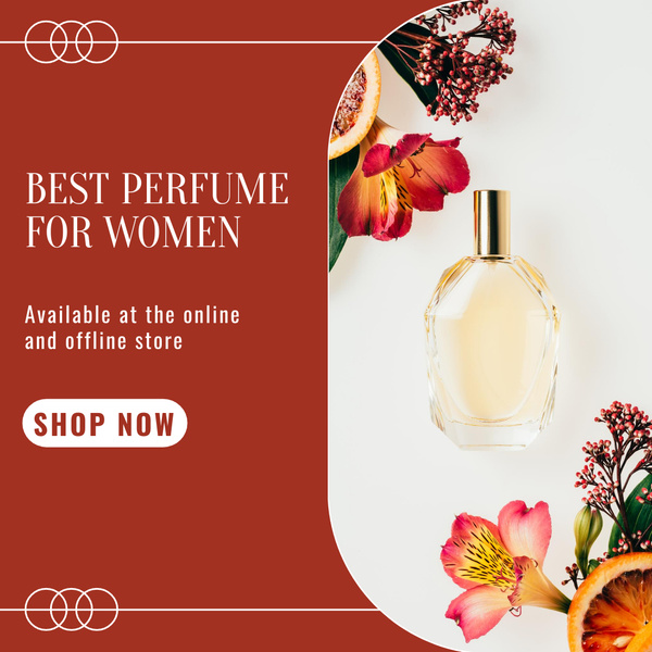 Female Perfume Ad with Floral Scent