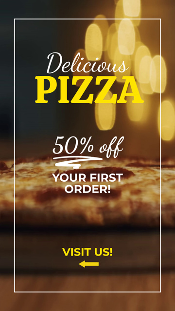 Modèle de visuel Tasteful Pizza Cutting Into Slices With Discount Offer - TikTok Video