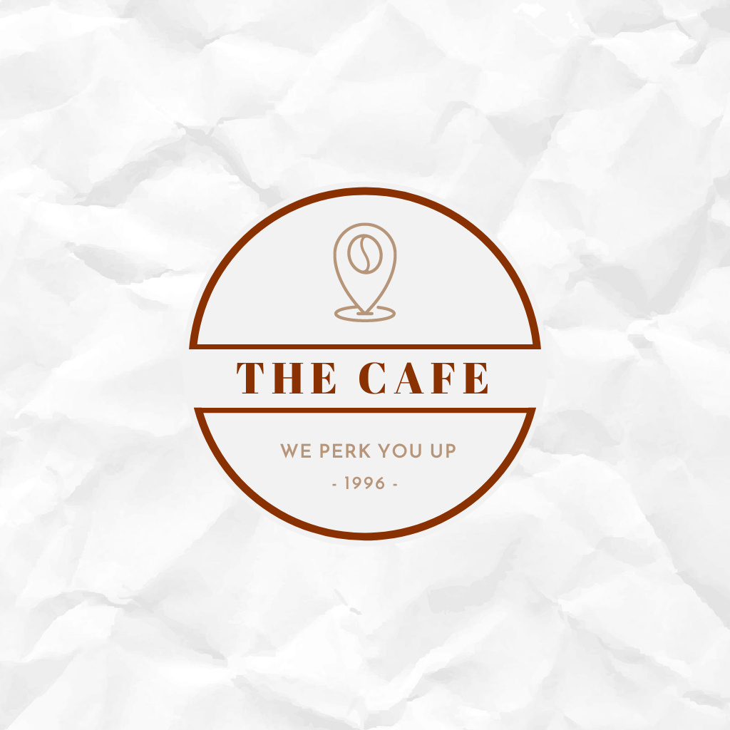 Coffee Shop Ad with Map Pointer Logo Modelo de Design