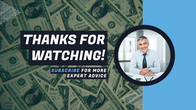 Modèle de visuel Expert's Vlog on Effective Ways to Make Money - YouTube outro