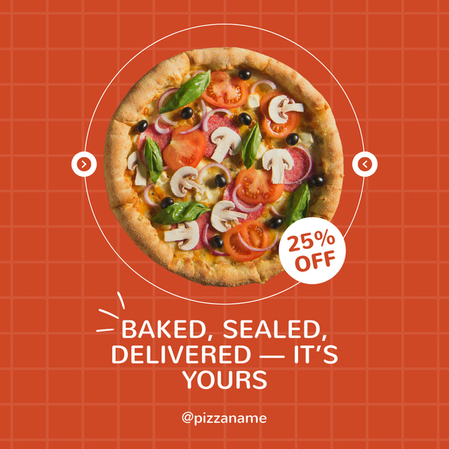Ontwerpsjabloon van Instagram van Food Delivery Discount