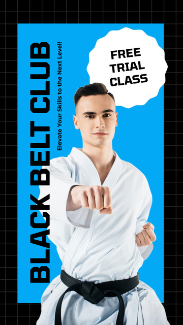 Free Trial Martial Arts Class Instagram Video Story Design Template