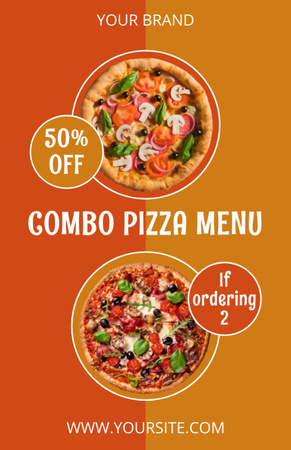 Nabídka Pizza Menu Recipe Card Šablona návrhu